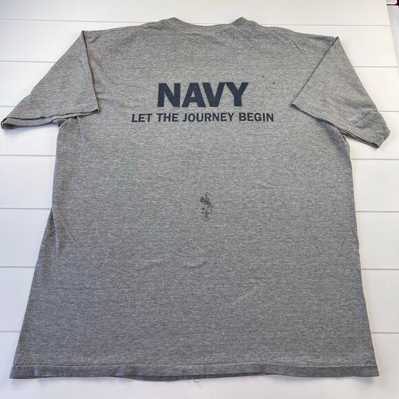 Navy Vintage single stitch Military Gray T-shirt All Sport Men's size XL USA - Picture 2 of 8